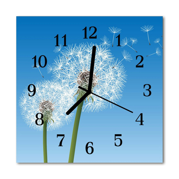 Glasuhr Wanduhr Pusteblumen