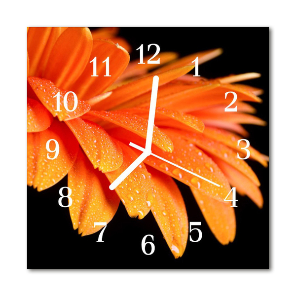 Glasuhr Wanduhr Gerbera