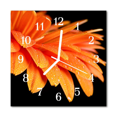 Glasuhr Wanduhr Gerbera