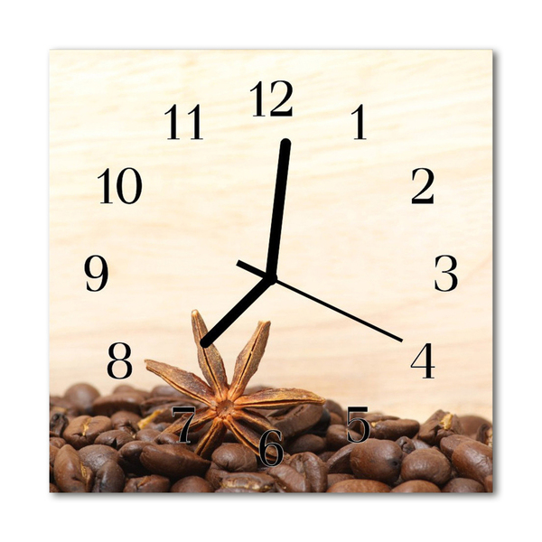 Glasuhr Wanduhr Kaffeebohnen