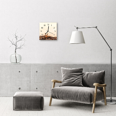 Glasuhr Wanduhr Kaffeebohnen