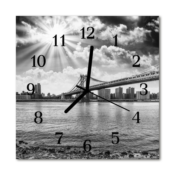 Glasuhr Wanduhr Brücke