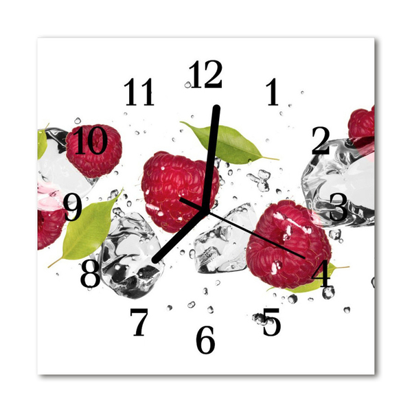 Glasuhr Wanduhr Himbeeren