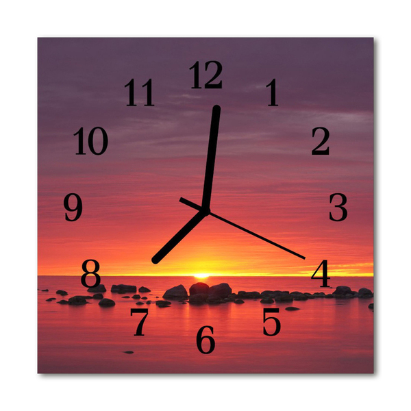 Glasuhr Wanduhr Sonnenuntergang