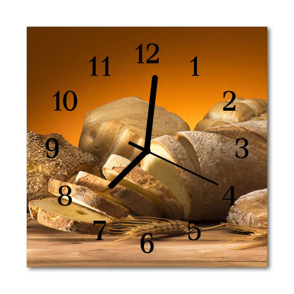Glasuhr Wanduhr Brot