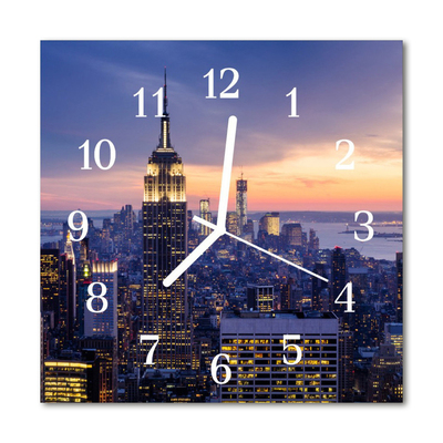 Glasuhr Wanduhr Stadt