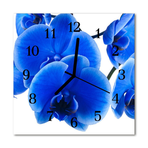 Glasuhr Wanduhr Orchidee