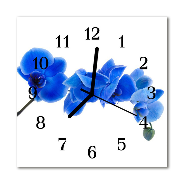 Glasuhr Wanduhr Orchidee