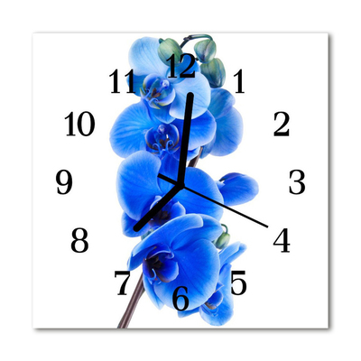Glasuhr Wanduhr Orchidee