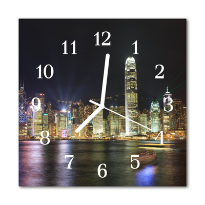 Glasuhr Wanduhr Skyline