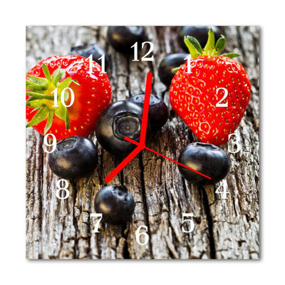 Glasuhr Wanduhr Blaubeeren