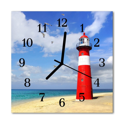 Glasuhr Wanduhr Leuchtturm