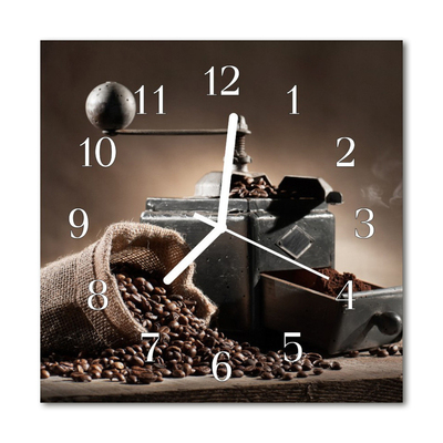 Glasuhr Wanduhr Kaffeemühle