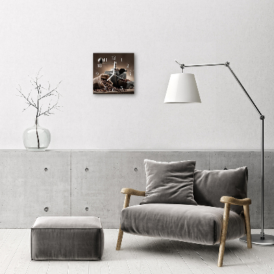 Glasuhr Wanduhr Kaffeemühle