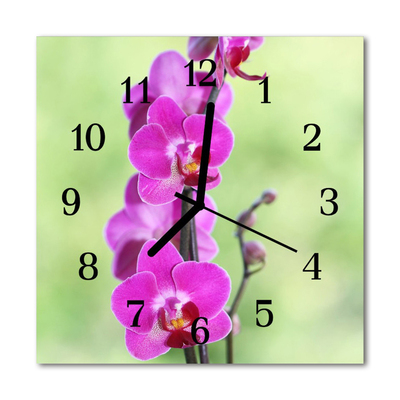 Glasuhr Wanduhr Orchidee