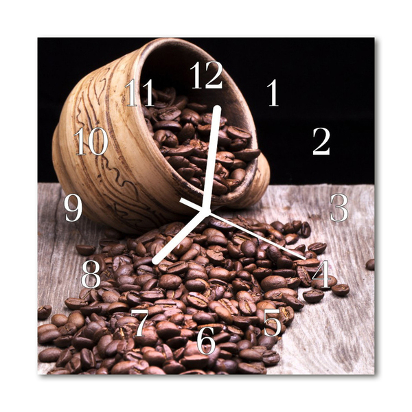 Glasuhr Wanduhr Kaffeebohnen