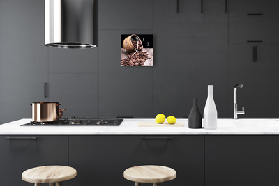 Glasuhr Wanduhr Kaffeebohnen