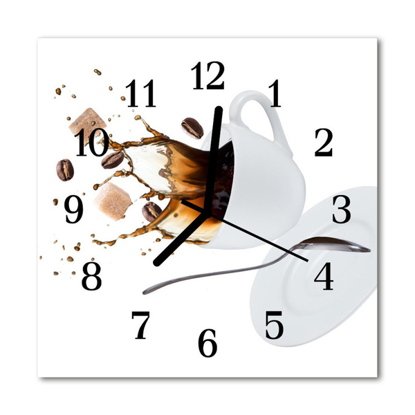 Glasuhr Wanduhr Tasse