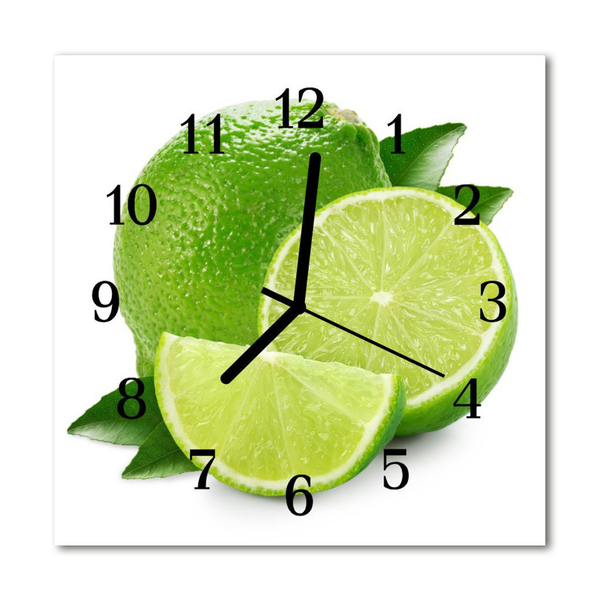Glasuhr Wanduhr Limette