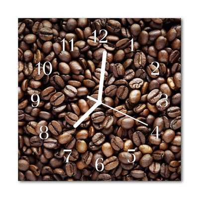 Glasuhr Wanduhr Kaffeebohnen
