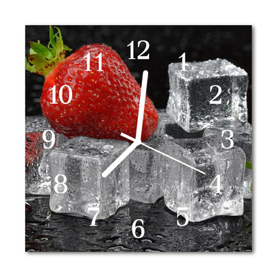 Glasuhr Wanduhr Eis Erdbeere