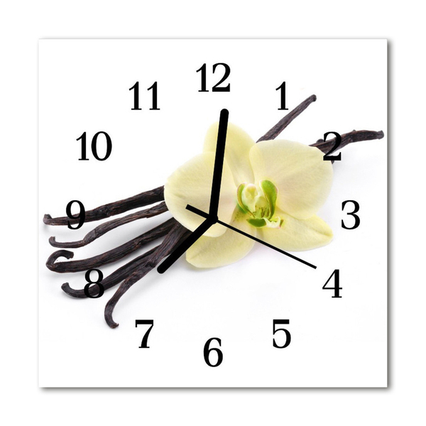 Glasuhr Wanduhr Vanille