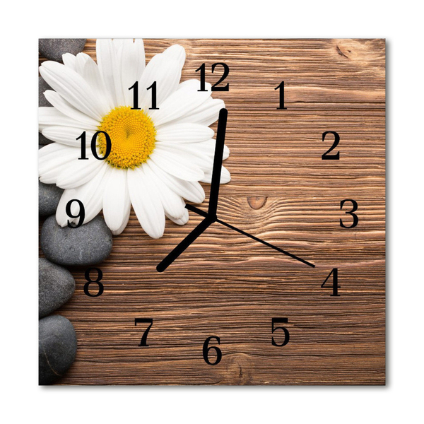 Glasuhr Wanduhr Gänseblümchen
