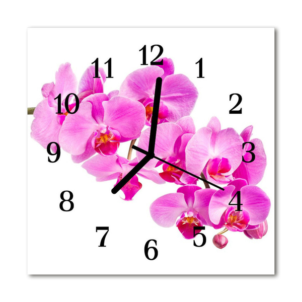Glasuhr Wanduhr Orchidee