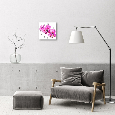 Glasuhr Wanduhr Orchidee