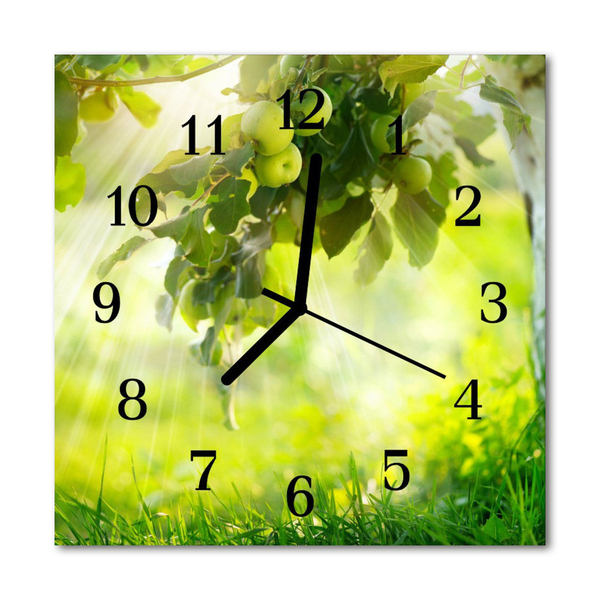 Glasuhr Wanduhr Apfelbaum