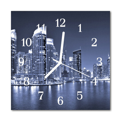 Glasuhr Wanduhr Skyline