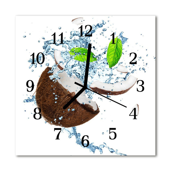 Glasuhr Wanduhr Kokosnuss