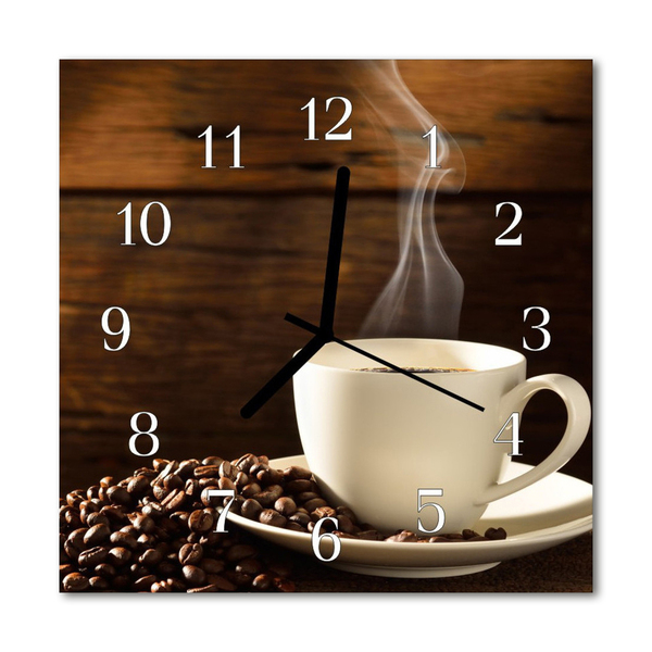 Glasuhr Wanduhr Kaffee