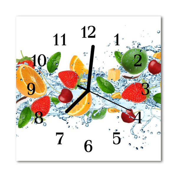 Glasuhr Wanduhr Obst