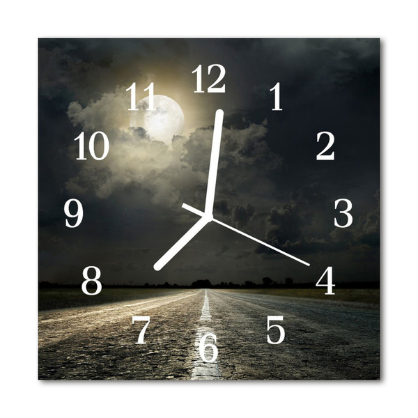 Glasuhr Wanduhr Mond Weg