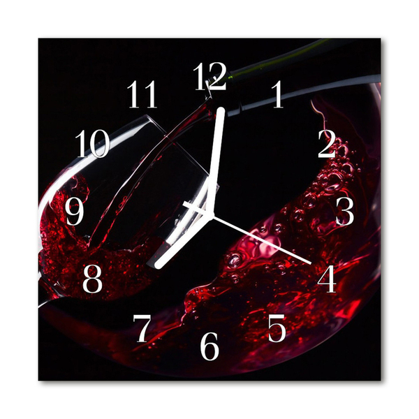Glasuhr Wanduhr Wein