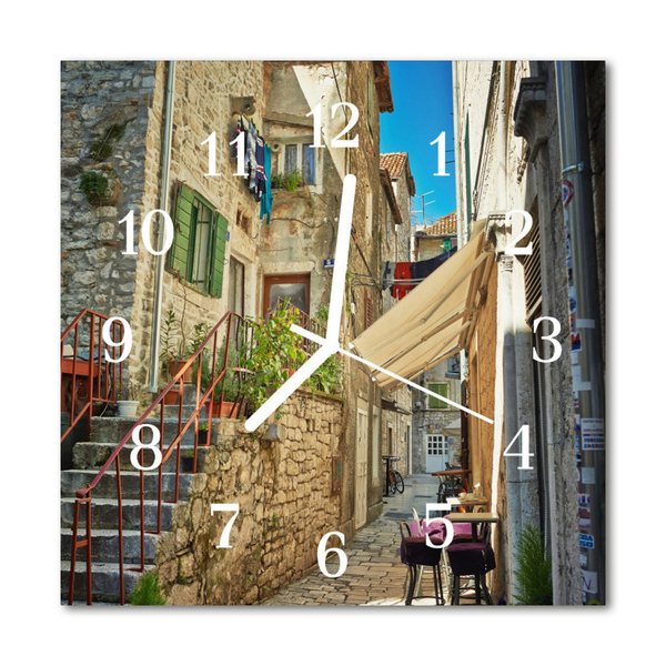 Glasuhr Wanduhr Gasse