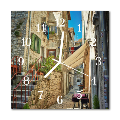 Glasuhr Wanduhr Gasse