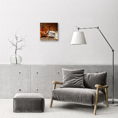 Glasuhr Wanduhr Kaffeemühle