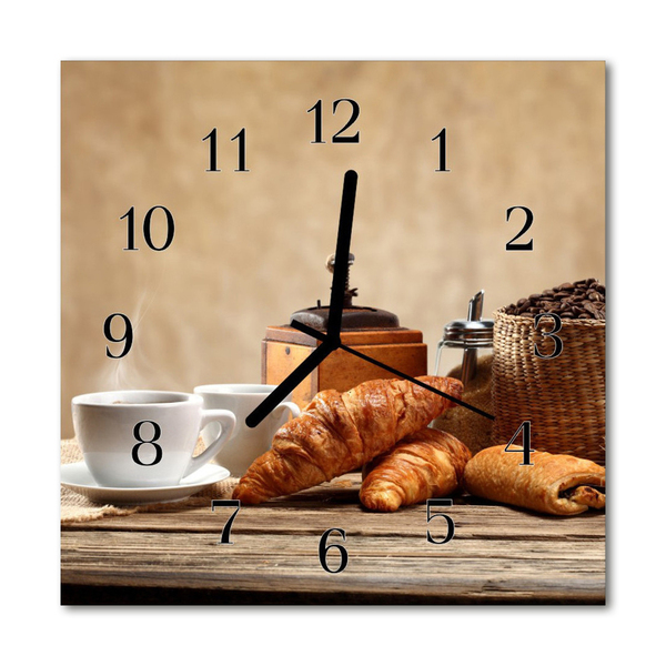 Glasuhr Wanduhr Croissants