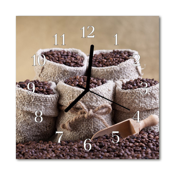 Glasuhr Wanduhr Kaffeebohnen