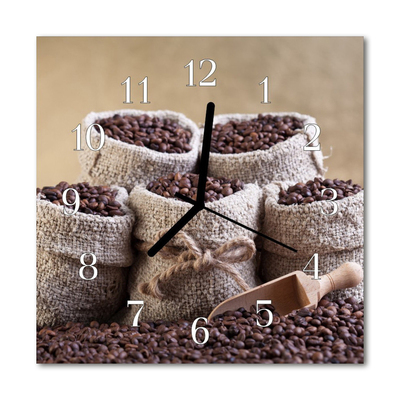 Glasuhr Wanduhr Kaffeebohnen