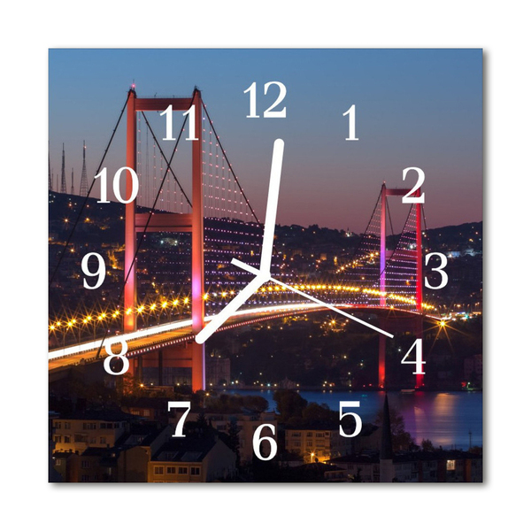 Glasuhr Wanduhr Brücke