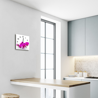 Glasuhr Wanduhr Orchidee