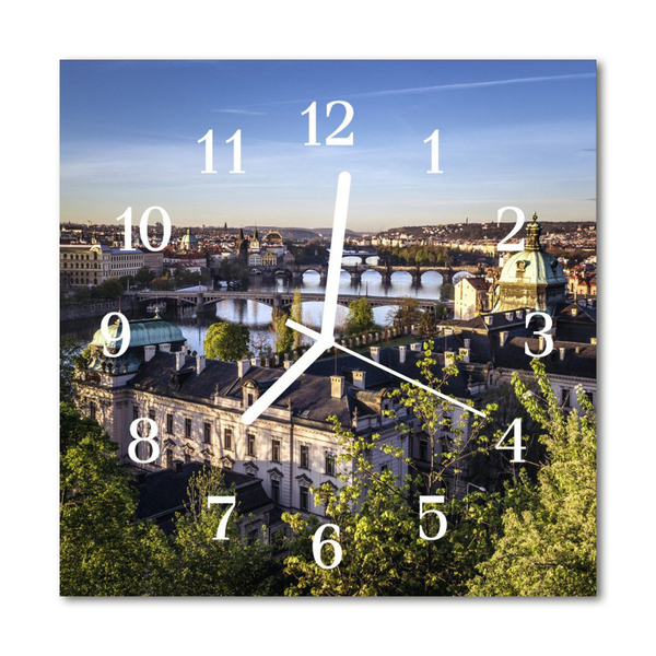 Glasuhr Wanduhr Prag