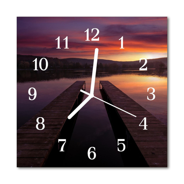 Glasuhr Wanduhr Sonnenuntergang