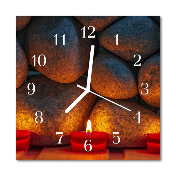 Glasuhr Wanduhr Steine