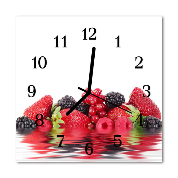 Glasuhr Wanduhr Früchte