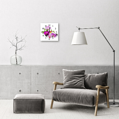Glasuhr Wanduhr Orchidee