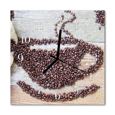 Glasuhr Wanduhr Kaffeebohnen